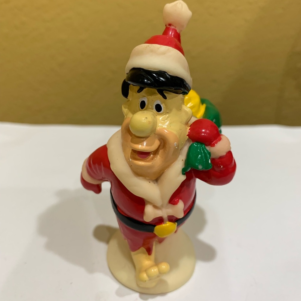 Fred Flintstone 1993 Santa Claus W/Gift Sack PVC Figure.Hanna-Barbera